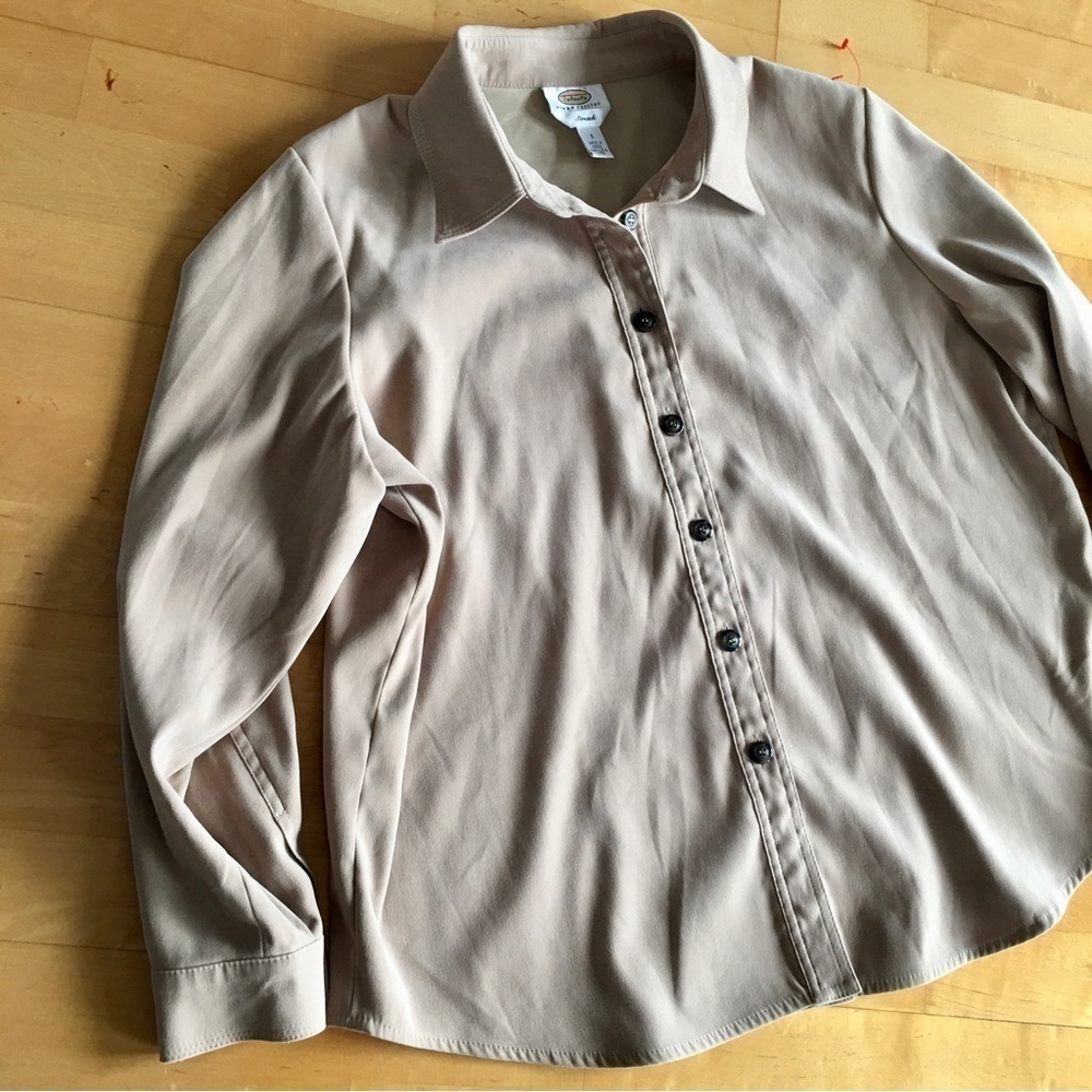 Talbots Petites Stretch, Button Down Shirt, Tan, Size X (or 0X)